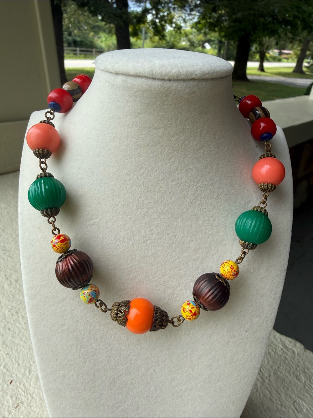 MCM Multi Texture Beaded Necklace